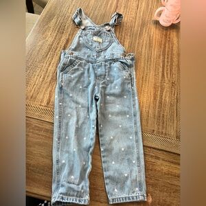 Oshkosh girls 2T heart denim overalls